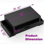 Simple Trending Monitor Stand Riser and Computer Wood Desk Organizer with Drawer and Pen Holder for Laptop, Computer, iMac, Black
