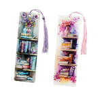 Colorful Art Flower Bookshelf Bookmark - Romantic Artsy Vibe Bookmarks, Perfect Reading Gift for Book Lovers, Bookworms and Friends (2pcs/Set B) - style: 2pcs/set B