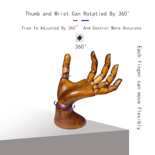 Mannequin,Hand Model,Hand Mannequin for Nails,Drawing,Wooden Hand,Antique Finish Wood Hand,Hand Model for Drawing,Female Hand of Left with Antique Finish. - color: Female_left 7.5 in With Antique Finish
