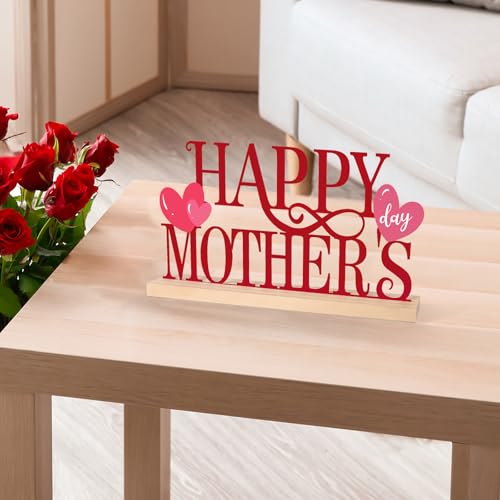 COCHIE Metal Happy Mother's Day Sign, Mothers Day Decorations for Home, Shelf, Mantel, Indoor, Mothers Day Gifts for Mom from Daughter Son, Mother Day Table Top Party Decoration (Mother's Day) - style: Mother's Day