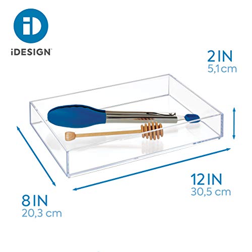 iDesign Clear Drawer Organizer, Plastic Tray for Makeup Storage on Bathroom Vanity, Dresser or Desk - size: XL