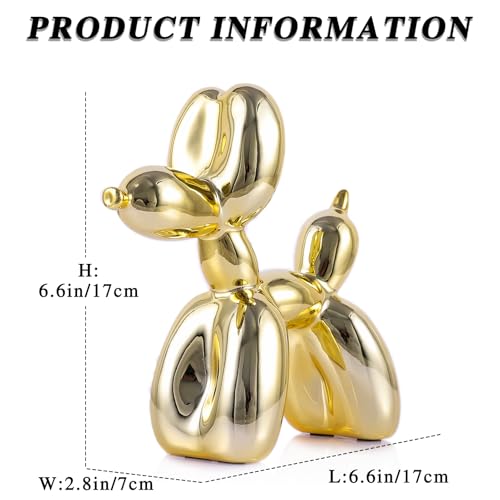 Balloon Dog Sculpture Modern Home Decor Collectible Figurines Funky Statues for Bedroom Trendy Animal Decor for Coffee Table Living Room Decor Art Resin Decor Office Standing Desk Decor - color: Gold, size: 6.6*6.6*2.8inch