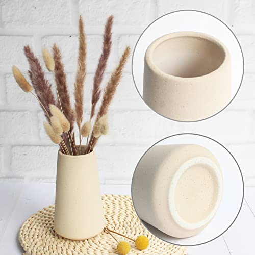 YANLING 6 Pack Light Yellow Vase for Flowers, 6 inch Modern Ceramic Vases for Pampas Grass Simple Shelf Vase Decor, Boho Vases for Home Decor, Vases for Wedding Dinner Table Party Office - color: Style E