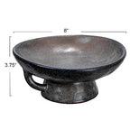 Creative Co-Op Stoneware Bowl with Handle and Base, Black Reactive Glaze - color: Black, size: 8.0" Round x 3.75" Tall