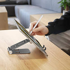OMOTON Foldable Cell Phone Stand, C4 Portable Aluminum Phone Holder, Adjustable Phone Dock Cradle Compatible with iPhone 17/16/15 Pro Max, Samsung Galaxy, Small Tablets and Other Phones, Black - color: Black