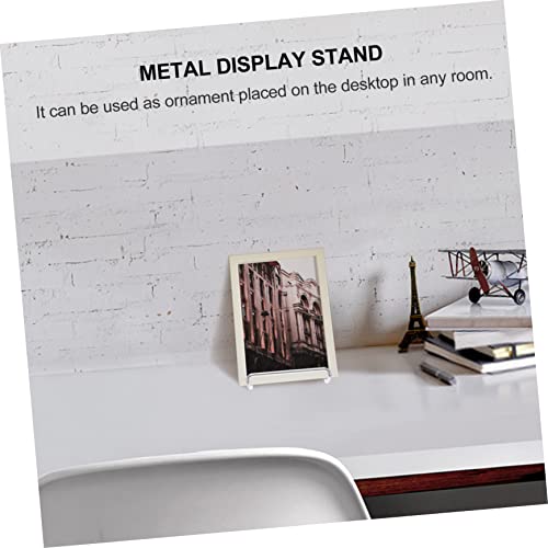 2pcs Modern Minimalist Metal Display Stand for Home Decoration Sturdy Book Holder and Showpiece Rack for Magazines Plates and Frames Finish