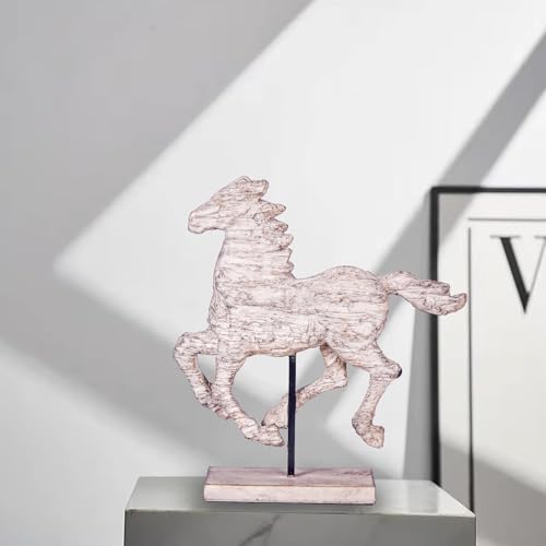 Dynamic Running Horse Resin Sculpture | 14.57 inch Handmade Resin Art Statue for Modern Home Decoration