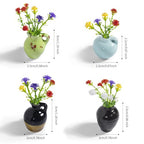 rhinocats Mini Vase Magnets for Fridge, Cute Magnetic Ceramic Vases for Refrigerator Kitchen Locker Office (4 Pack) - color: Mini Ceramic Vases 4-pcs