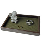 Wood Decorative Serving Tray & Valet Catchall - Holds Keys, Wallet, Phone, Jewelry - 12x8 Inch for Coffee Table, Ottoman, Nightstand, Entryway, Kitchen Home Decor