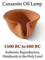Canaanite Biblical Clay Oil Lamp – Authentic Terracotta Replica from The Time of The Bible - Handmade in The Holy Land for Christian and Jewish Prayer or Gift - color: Herodian - Biblical Brown Canaanite