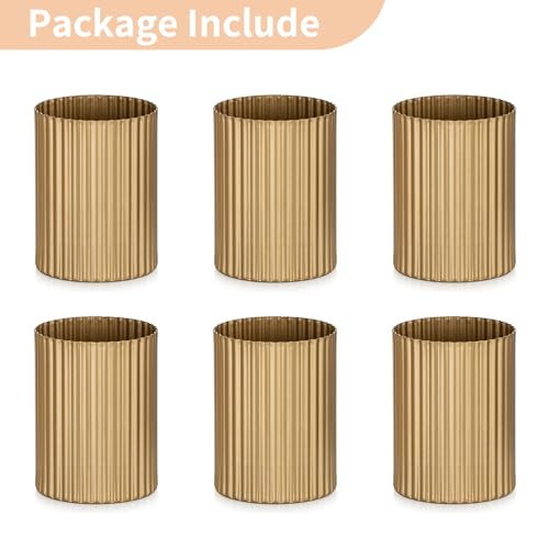 NUPTIO Gold Flower Vases for Centerpieces: 6 Pcs 5.1 inch Metal Flower Vase Flowers Stand Wedding Centerpieces for Tables Centerpiece Table Decorations - color: Gold-2#, size: 5.1"-6pcs