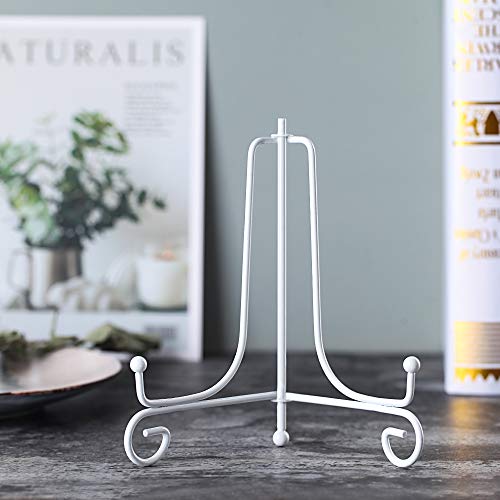 Artliving Metal Plate Stands for Display - 6-Inch Adjustable Easel Holders for Decorative Plates, Picture Frames and Books - White (2-Pack) - size: 6 inch(2 pack)
