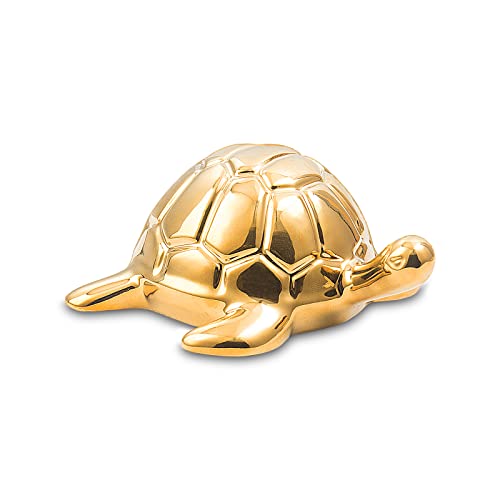 Golden Turtle Statue, Ceramic Turtle Ornament for Home Decor - Gold Tabletop Decoration, Collectible Decor for Elderly, Turtle Sculpture for Bookshelf, Desk, Nightstand - color: A--b-gold