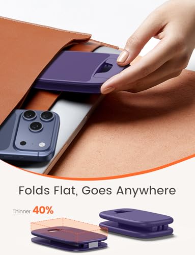 Lamicall Ultra-Thin Purple Phone Holder for Desk, Dark Purple Gifts for Women, Cellphone Stand Desktop Office Must Have, Cute Desk Accessories for iPhone 17 16 15 14 13 Pro Max, 4-8'' Smartphone - color: Purple