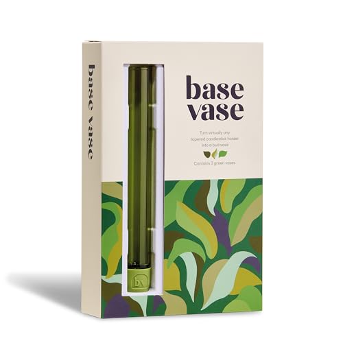 Base Vase (3-Pack) - The Bud Vase that Fits in Taper Candle Holders | Create Floral Arrangements for Tablescapes, Centerpieces, Weddings and Home Decor (Green) - color: Green