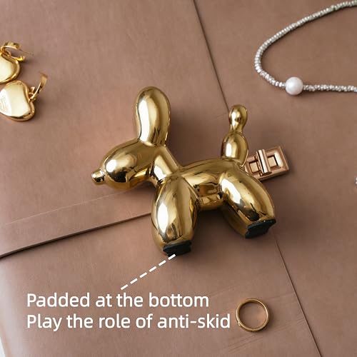 Small Balloon Dog Statue Decor, Modern Ceramic Animal Statues Decorative Ornaments for Living Room Bedroom Bookshelf Coffe Table and Office Display (Gold) - color: Gold
