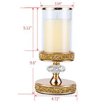 Candle Holder, Pillar Candle Holders, Crystal Candlesticks Holder for Wedding, Parties, Events, Chirstmas,Home Decor, Table Centerpieces CH028D (S) - size: Gold ( S )