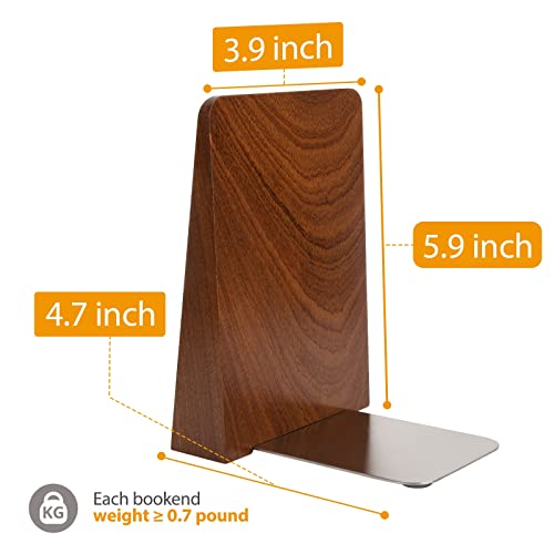 DRELIFAM Wood Handmade Heavy Duty Bookends for Shelves Decorative Book Ends to Hold Books for Office - color: Small Sapele Wood
