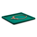 Oirlv Top Microfiber Jewelry Tray Square Nightstand Organizer Rings Earrings Necklace Trinket Storage Tray Showcase Jewelry Display (Green) - color: Green