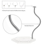 4PCS Transparent Action Figure Stand, Doll Model Display Holder Base, Action Figure Display Stand Base Compatible with Gundam 1/144 Toy HG RG SD SHF with screwdriver.