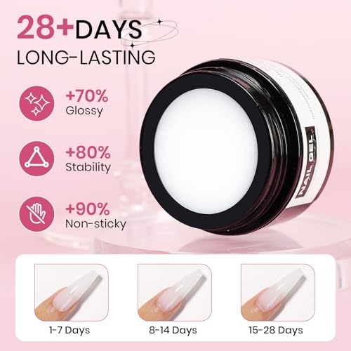 3D Sculpting Gel for Nail Art Pearl White Pink and White Solid Builder Hard Gel for Nail Extend Sculpture Molding Gels Non Stick Hand DIY at Home for Women Girls - color: Pearl White&White&Pink