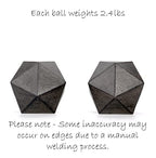 Ambipolar Geometric Decorative Ball Shaped Bookends, Modern Cast Iron Black Bookends for Office Desk, Book Shelf, Room Decor, Home Office, Book Stand or Organizer, Set of 2. Antique Black