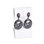 MOOCA 6 Pcs Earring Stand Display, White Faux Leather, 3 1/4 in H, Earring Jewelry Display Stands - color: White Faux Leather, Regular