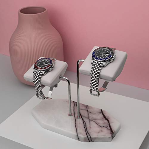 LYS&LYX Watch stand watch display stand watch holder watch Handcrafted watch holder (2-white/silver/white) - color: white/silver/white