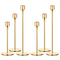 Oatnauxil Metal Gold Taper Candle Holder for Wedding, Dinning, Party, Fits 3/4 inch Thick Candle&Led Candles (Set of 6 Pcs) - color: Gold