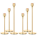 Oatnauxil Metal Gold Taper Candle Holder for Wedding, Dinning, Party, Fits 3/4 inch Thick Candle&Led Candles (Set of 6 Pcs) - color: Gold