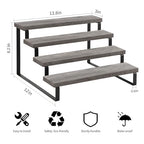 YINMIT Wooden Display Riser Stand, Tiered Perfume and Cologne Organizer Stand, 4 Tier Spice Rack Organizer, Rustic Display Shelf for Candles (4 Tier,Grey) - color: 4 Tier,Grey