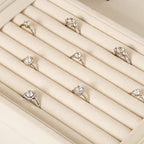 Pangkeep Ring Holder Display Tray Jewelry Organizer Stands for Selling Rings Earrings Show (Beige) - color: Beige