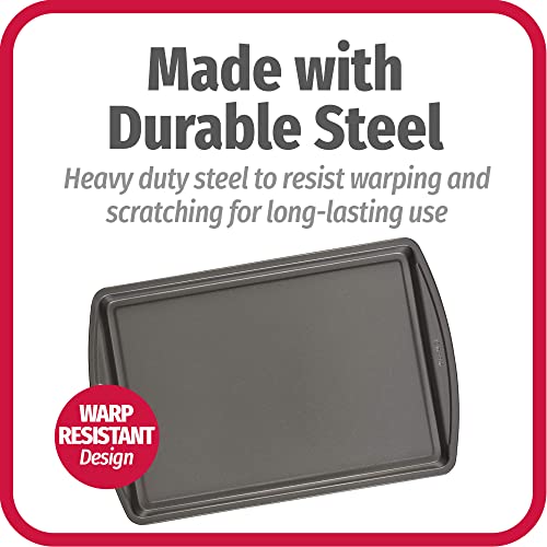 GoodCook Everyday Nonstick Carbon Steel 13” x 9” Baking Sheet Set, 3 Pack – Standard-Sized Carbon Steel Cooking Pans, Bakeware Set, Cookie Sheets for Baking, Oven Pan Set - size: 13" x 9" (3-Piece Set)