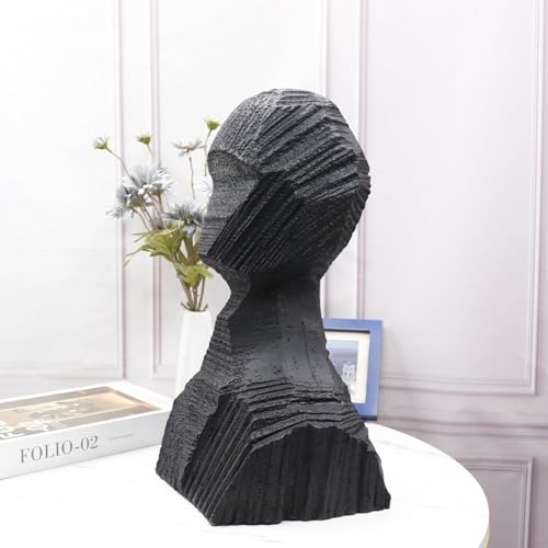 Cool Stuff to Put on Shelves Sculptures Decoration Modern Abstract Art Deco Sculpture Figures Items for Living Room Bedroom Office Table Room Decor Aesthetic(Black E) - color: Black E