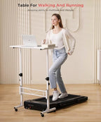KLSMYHOKI Standing Desk Adjustable Height, Mobile Stand Up Desk with Wheels Small Computer Desk Rolling Desk, Portable Laptop Desk White Standing Table Home Office Desks 16"x31.5" Height 27"-43.5" - color: White