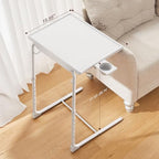 HUANUO Adjustable TV Tray Table - TV Dinner Tray on Bed & Sofa, Comfortable Folding Table with 6 Height & 3 Tilt Angle Adjustments (White) - color: White