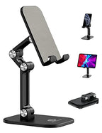 OCYCLONE Phone Stand, Adjustable Height and Angle Foldable Cell Phone Stand Holder for Desk, Taller iPhone Stand Compatible with 4.7"-13" Smartphones iPad Tablet, Black - color: Black