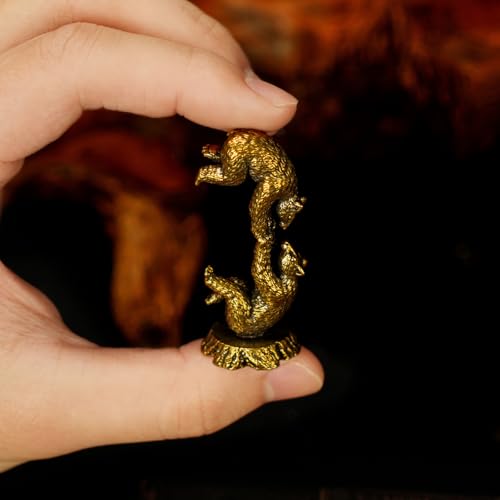 CHOVY Vintage Brass Bear Figurines Set - 3 Romantic Poses in Solid Brass, Collectible Couple Sculptures, Handmade Desk Art for Home Office & Unique Gift for Bear Lovers - Acrobatics - color: Couple Bears Acrobatics
