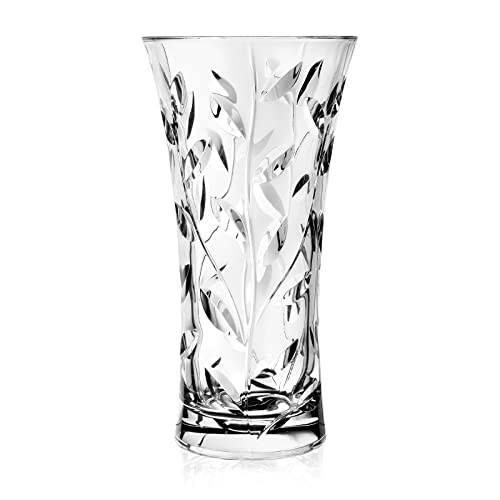 Vase - Round Opening Glass Vase - for Flowers - Roses - Designed - 11.75" H - by Barski - Made in Europe