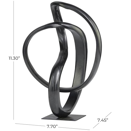 Deco 79 Aluminum Metal Abstract Decorative Sculpture Home Decor Statue, Accent Figurine 8" x 7" x 11", Dark Gray - color: Dark Gray, size: 8" x 7" x 11"
