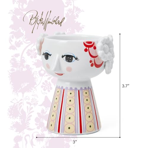 Bjørn Wiinblad Eva Candleholder | Hand-Painted Glazed Ceramic | Lavender | 3.7 in