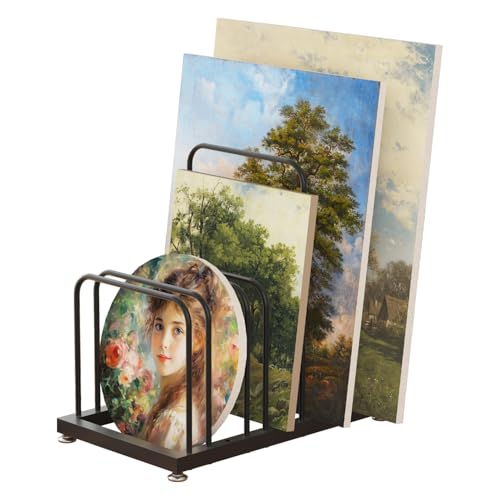 Art Storage Rack,Countertop Art Rack,Metal Canvas Storage Rack, Artist Storage & Drying for Canvas Frame Drawing Board,Prints, Panels, Paintings Display