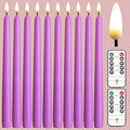 NONNO & ZGF 10 Pack Purple Flameless 11'' Wax Covered Taper Candles with 2 Remote, Use 2-AA Battery (Not Included, Runs 200 Hours) - color: Purple