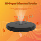 fotoconic Black Electric Motorized Rotating Turntable Display Stand with LED, 10 Inch / 25cm Diameter, 20 Lb Centric Loading for Shop Display - size: Black 10", 20 Lb Max Loading