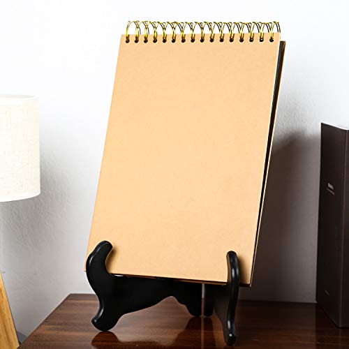 Tatuo 2 Packs Wooden Plate Stands for Display, Plate Holder Display Stand, Picture Frame Stand Easels, Tabletop Art Holder, Book Dish Decorative(12 Inch,Black) - size: 12 Inch