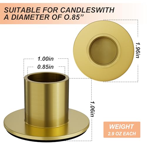 12 Pcs Brass Candle Holders Bulk - Elegant Taper Candle Holders, Classic Brass Candlestick Holders for Table Centerpiece, Festive Christmas Mantel Display or Sophisticated Home Decor - color: Brass