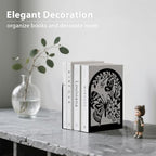 2pcs Book Ends for Shelves Butterfly Flower Metal Bookends Reading Decorative Book Stoppers Large Book End Black Used on Desk Office for Small Large Heavy Books - style: Butterfly with Flower