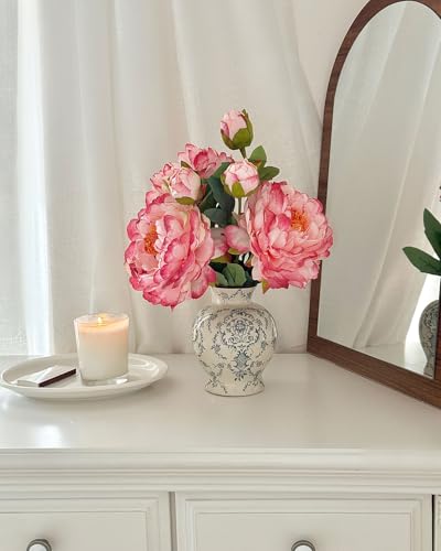 Vintage Chinoiserie Ceramic Vase, Classic Decorative Porcelain Flower Vase for Centerpiece Living Room Table Shelf, Retro Country Decor - color: Retro, size: Small