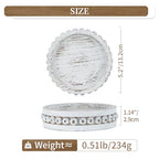Hanobe Candle Holder for Pillar Candles: Set of 3 Rustic Farmhouse Wooden Candlestick Holders - Whitewashed Candle Stand for Table Centerpieces Fireplace Mantel Home Decor