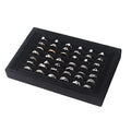 Pangkeep Ring Holder Display Tray Jewelry Organizer Stands for Selling Rings Earrings Show (Black) - color: Black
